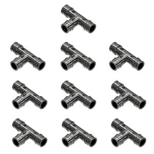Poly Pex A Expansion Fittings F-1960 1" inch Tee [10 PCS] | Lead Free Plastic Fittings for Pex-A Pipe in Plumbing [1 inch Tee] [Pack of 10]